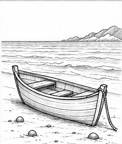 Step 10: add a distant island when drawing a boat on a shore