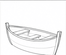 Step 5: add the boat's interior seats when drawing a boat on a shore