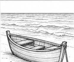Step 8: draw the ocean behind the boat when drawing a boat on a shore