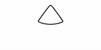 Step 1: draw the small top tier when drawing a christmas tree