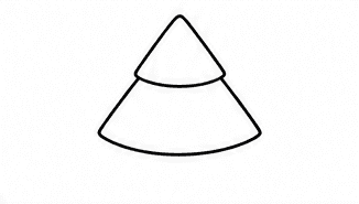 Step 2: add a wider middle tier when drawing a christmas tree