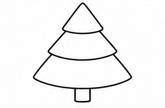 Step 3: add the wide bottom tier and trunk when drawing a christmas tree