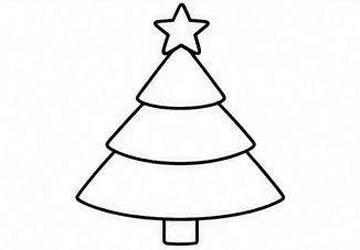 Step 4: place a star on top when drawing a christmas tree