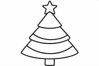 Step 5: add two curved garlands when drawing a christmas tree