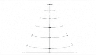 Step 1: map the height and branch tiers when drawing a christmas tree
