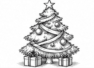 Step 5: add needles, folds and light shading when drawing a christmas tree