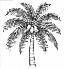 Step 8: define the coconut cluster when drawing a coconut tree