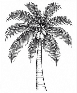 Step 9: refine individual leaflets when drawing a coconut tree