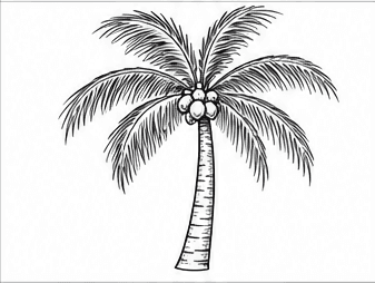 Step 5: add coconuts and leaf texture when drawing a coconut tree