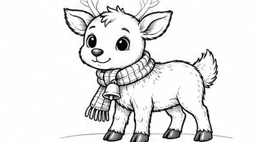 Step 5: add fur, knit texture and folds when drawing a cute reindeer