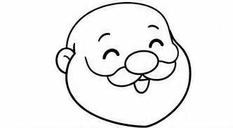 Step 3: outline the smooth beard when drawing a cute santa