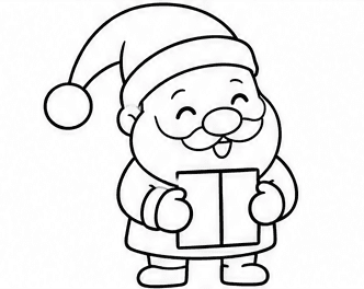 Step 5: draw the coat, boots and a present when drawing a cute santa