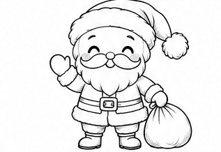 Step 4: draw the coat, mittens and boots when drawing a cute santa