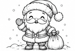 Step 6: finish with gentle shading and snow when drawing a cute santa