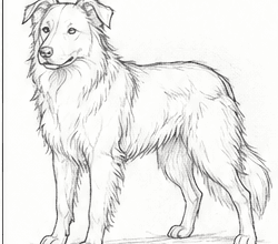 Step 7: add the main fur outlines when drawing a border collie