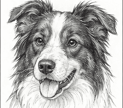 Step 8: refine the facial details when drawing a border collie