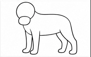 Step 3: draw four simple legs when drawing a border collie