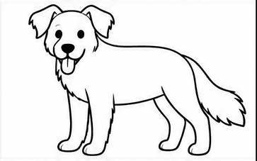 Step 5: draw the border collie's face when drawing a border collie