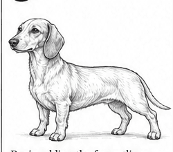 Step 7: add the main fur outlines when drawing a dachshund