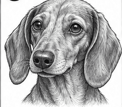Step 8: refine the facial details when drawing a dachshund