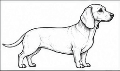 Step 4: draw the facial features when drawing a dachshund