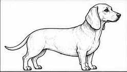 Step 5: define the legs and paws when drawing a dachshund