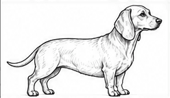 Step 6: add body and coat structure when drawing a dachshund