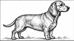 Step 8: shade the face and body when drawing a dachshund