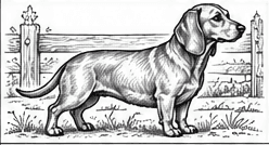 Step 9: place the dog in a simple scene when drawing a dachshund