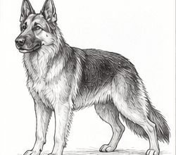 Step 9: build the coat texture when drawing a german shepherd