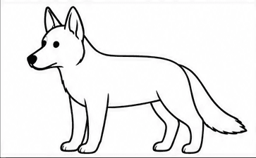 Step 5: draw the facial details when drawing a german shepherd