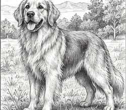Step 12: finish the golden retriever drawing when drawing a golden retriever