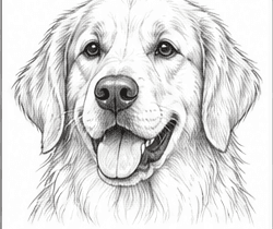 Step 4: draw the detailed face when drawing a golden retriever