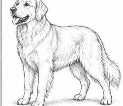 Step 7: add the main fur outlines when drawing a golden retriever