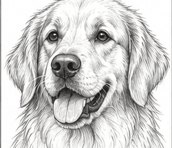 Step 8: refine the facial details when drawing a golden retriever