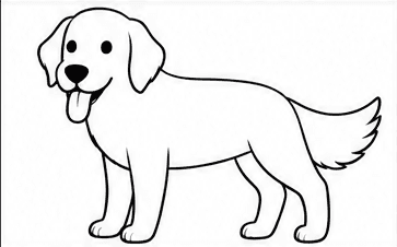 Step 5: draw the friendly face when drawing a golden retriever