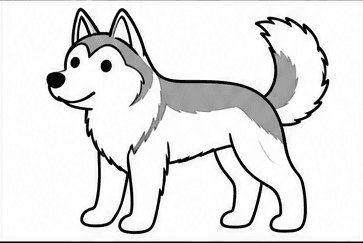 Step 6: finish the husky's fur markings when drawing a husky