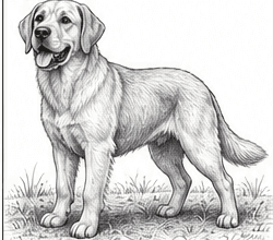 Step 11: draw the ground and cast shadow when drawing a labrador retriever