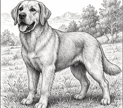 Step 12: finish the labrador retriever drawing when drawing a labrador retriever
