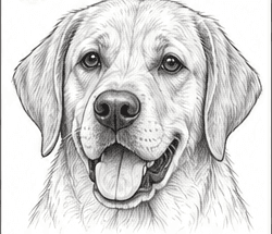 Step 4: draw the detailed face when drawing a labrador retriever