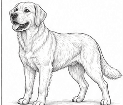 Step 7: add the main fur outlines when drawing a labrador retriever