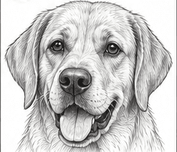 Step 8: refine the facial details when drawing a labrador retriever