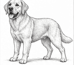 Step 9: build the coat texture when drawing a labrador retriever
