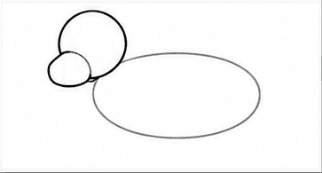 Step 2: add the muzzle and oval body when drawing a labrador retriever