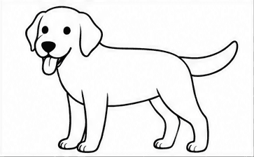 Step 5: finish the labrador's face when drawing a labrador retriever