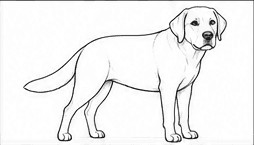 Step 3: shape the head and floppy ears when drawing a labrador retriever