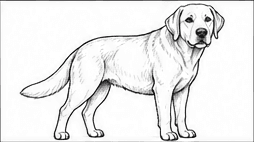Step 6: add muscle definition when drawing a labrador retriever