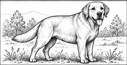 Step 9: draw a simple outdoor background when drawing a labrador retriever