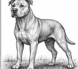 Step 11: draw the ground and cast shadow when drawing a pitbull