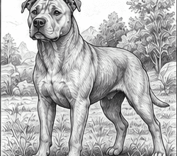 Step 12: finish the pitbull drawing when drawing a pitbull
